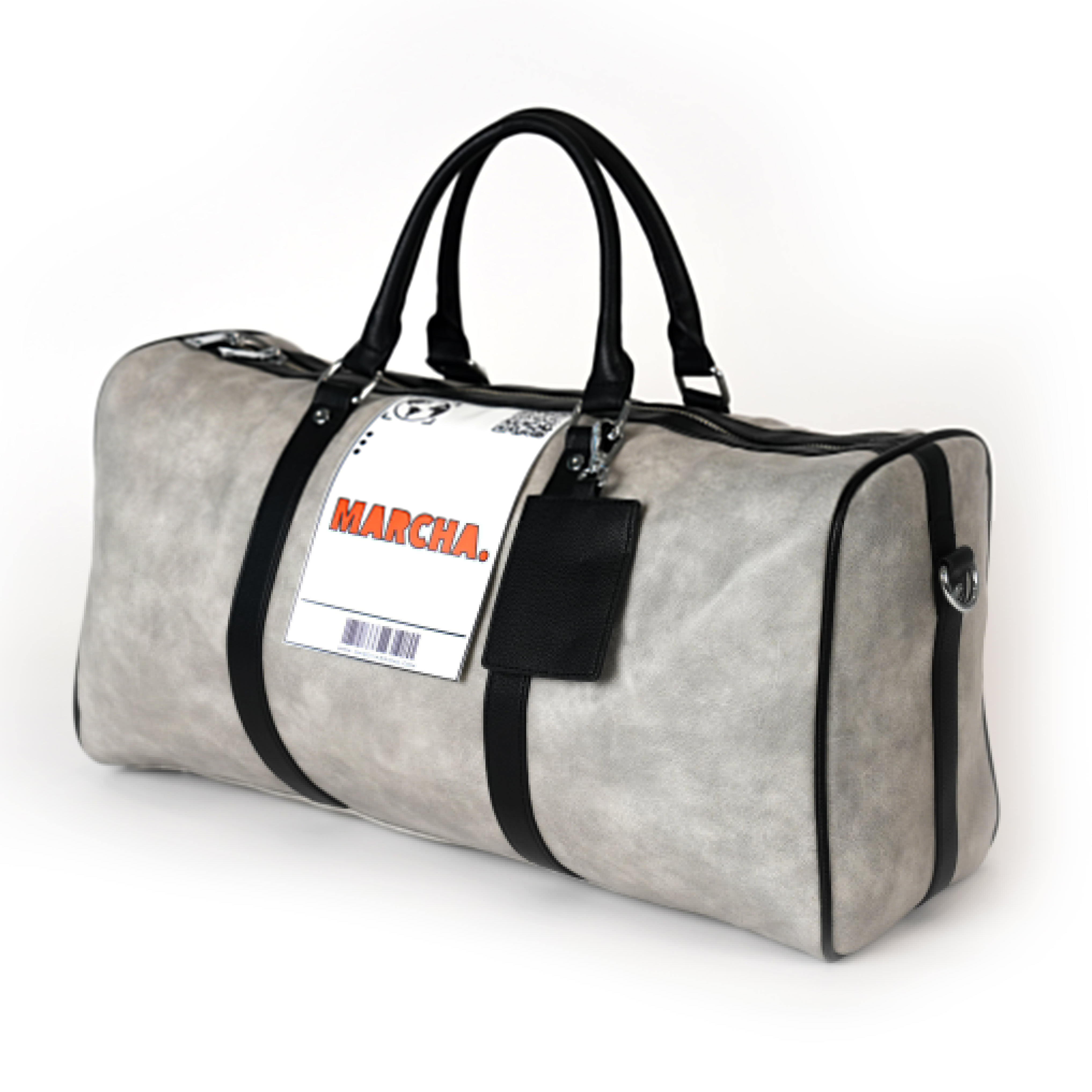 Gray Duffle Damage leather
